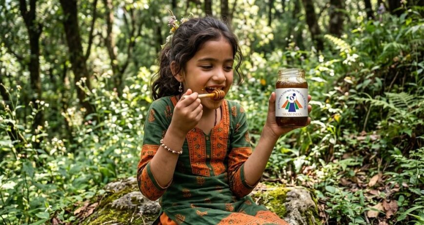 Deep within the pristine, untouched forests of the Himalayas, wild bees forage on vibrant mustard blooms to create a honey unlike any other. Our Wildcraft Mustard Honey is a rare, authentic nectar, born from the perfect harmony of high-altitude ecosystems and natural, unhindered foraging.
